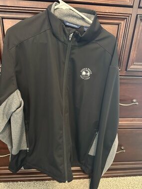 Pebble Beach jacket-Cutter & Buck Black Jacket with Gray Accents